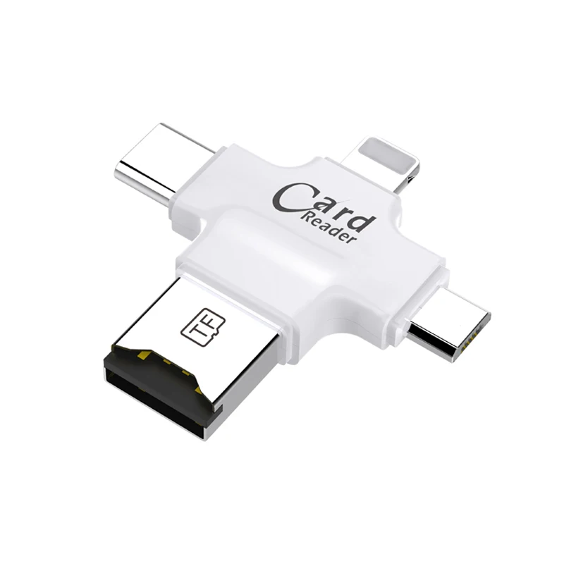 4 в 1 кардридер Type c/Lightning/Micro USB/USB 2 0 для Android iPad/iPhone 7 plus OTG|card reader micro sd|reader sdcard |