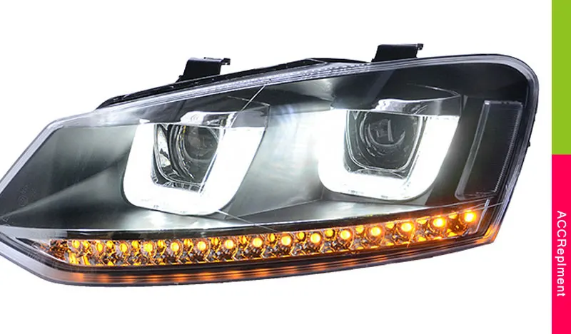 Авто. PRO для VW polo головной светильник s U angel eyes 2011- для VW polo светодиодный светильник Q5 bi xenon объектив светодиодный светильник для автомобиля Стайлинг проектор