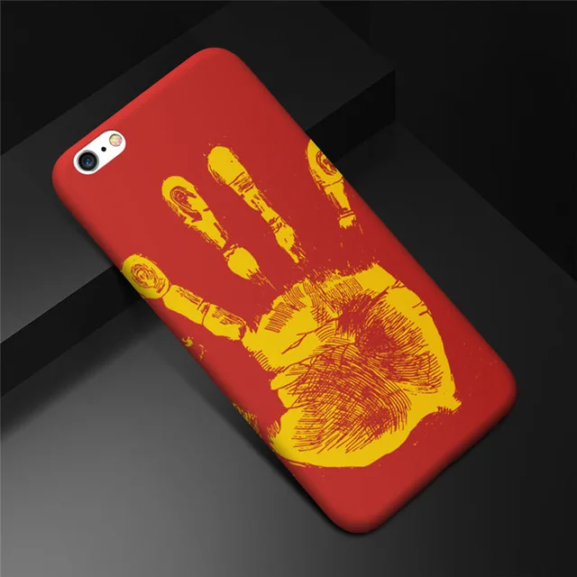 Red Физический тепловой сенсор изменение цвета волшебный чехол для iPhone 11 Pro Max XS XR X 8 7 6 6S Plus 5 5S Индукционная крышка температуры - Цвет: Red