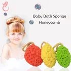 Детские губки в форме сот для новорожденных, кисти для ванны и душа, отшелушивающие щетки для лица и тела, принадлежности для чистки, NBB0378