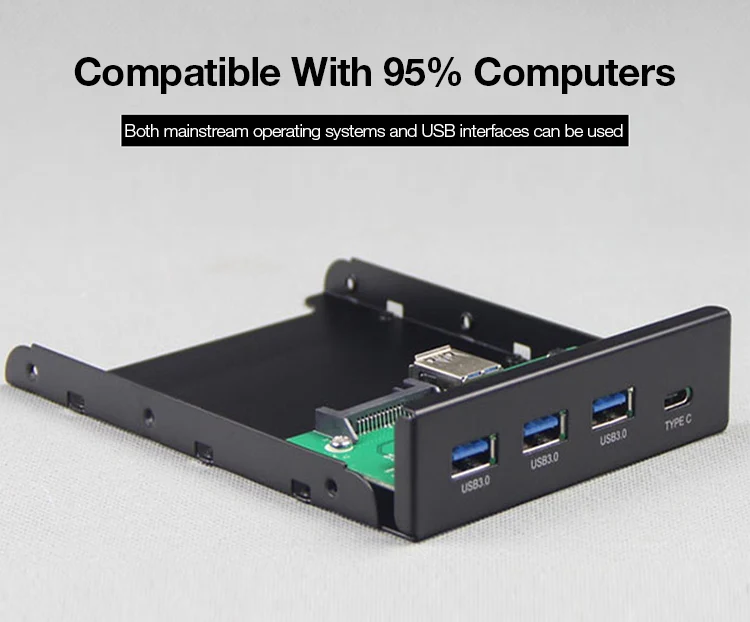 Утхай G08 3,5 дюймов USB3.0 Встроенный 4 Порты и разъёмы концентратор TYPE-C концентратор USB3.0 спереди Панель комбинированный адаптер кронштейн с 15 pin SATA Мощность кабель
