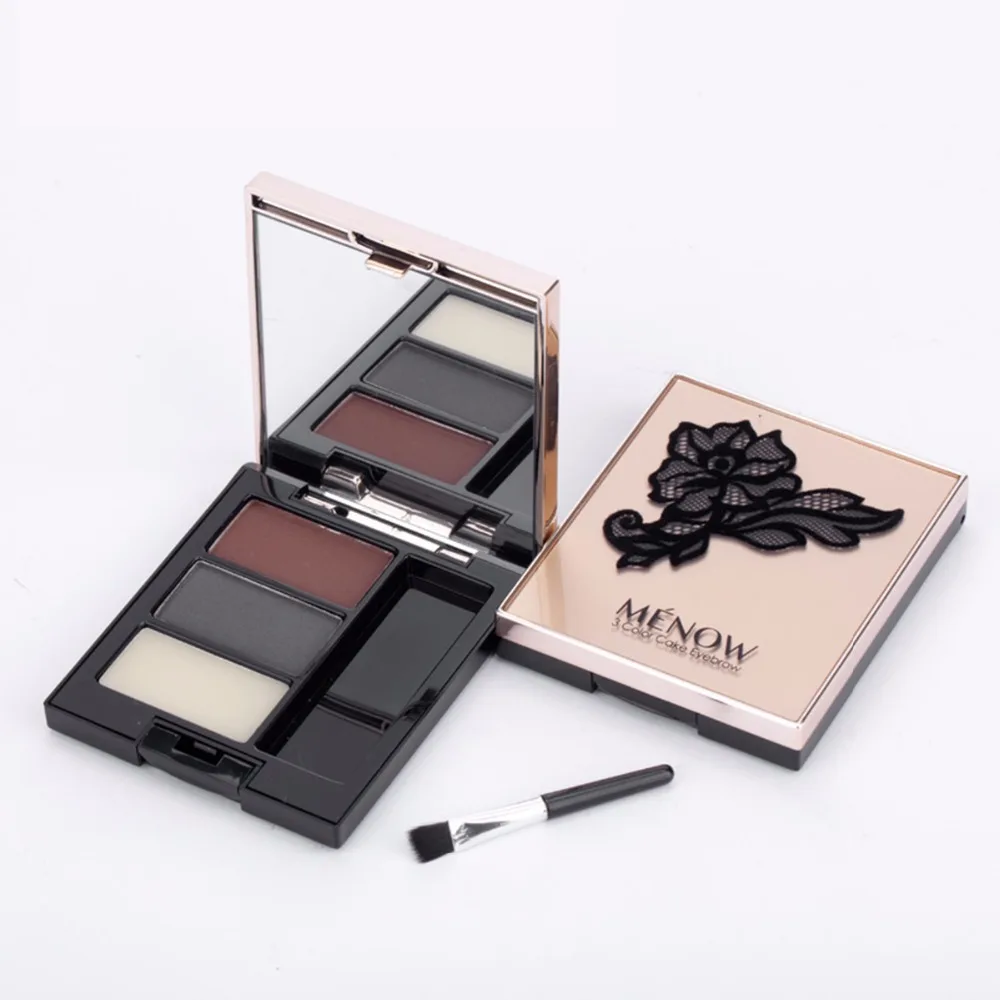 Menow Brand 3 Color Three DimensionalEyebrows With Eyebrow Brush Powder Waterproof Anti Sweat Dye Cosmetics L1401|menow eyebrow|brand eyebrows