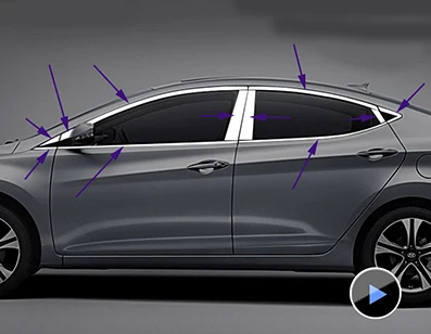 Car-styling Stainless Steel Window Trim Sticker For HYUNDAI ELANTRA MD 2012- Windows Frame Sequin Cover Trim Accessories - Цвет: 22 PCS