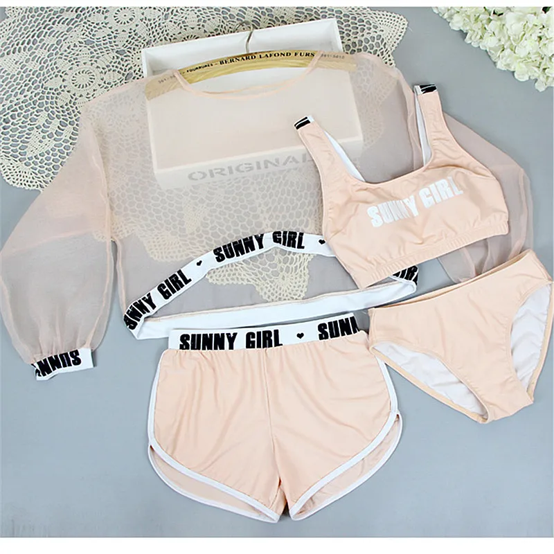 Комплект танкини новые женские купальники с буквенным принтом сексуальные