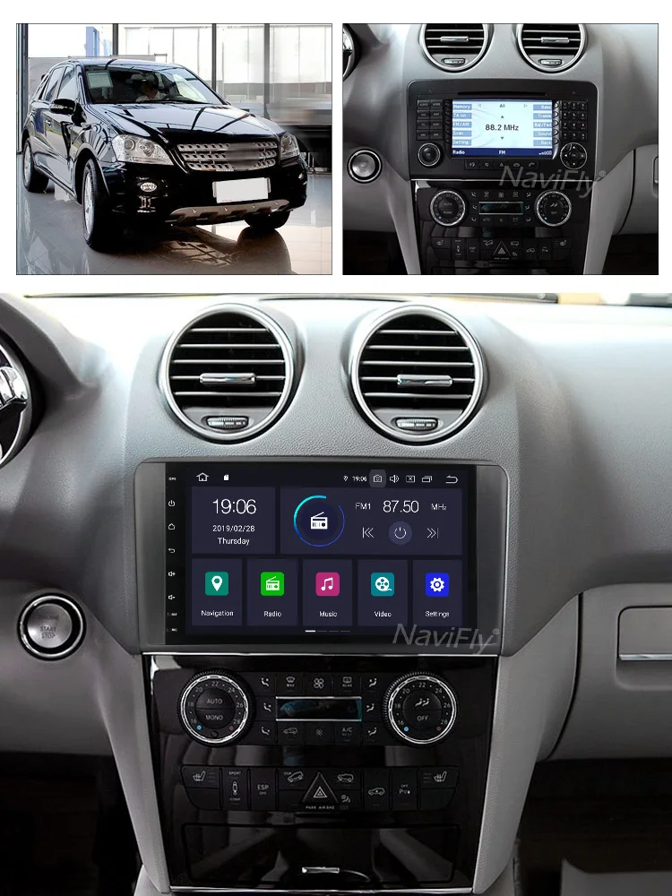 Ips DSP Android 9,0 Автомобильный gps для Mercedes Benz ML GL W164 ML350 ML500 GL320 Радио Стерео навигация радио wifi RDS