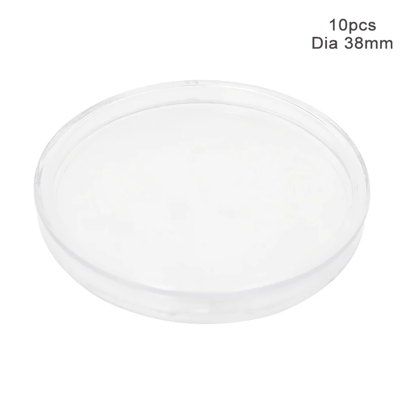 38MM 10 шт./лот, прозрачный пластиковый держатель для монет, коробка для сбора монет, чехол для монет, капсулы для хранения, защитные коробки, контейнер 18-40 мм - Цвет: 38MM