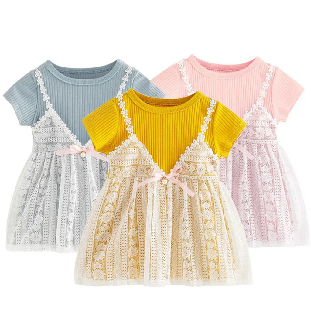 Новинка лета 2019 кружевное праздничное платье принцессы с короткими рукавами для