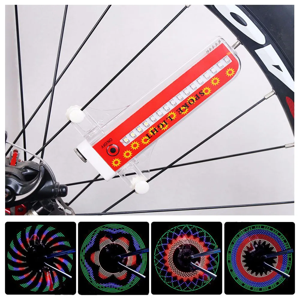 

LED 32 Modes Bike Spoke Warning Traffic Signal Lights Waterproof Bicycle Wheel tyre flashing light Lamp Reflective Rim Rainbow