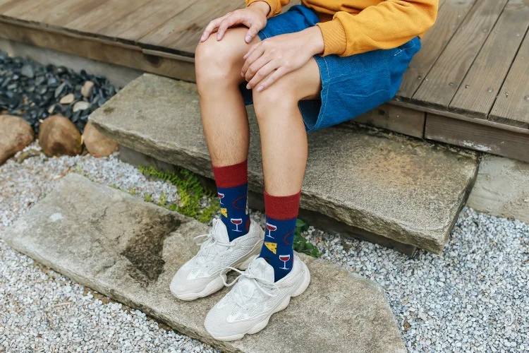 Moda Socmark Новые счастливые мужские носки/женские забавные креативные носки с мороженым модные длинные пара носков Брендовые повседневные носки для скейтборда