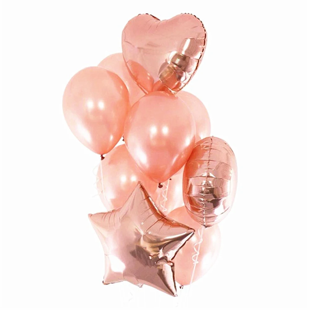 14pcs12inch фольга из розового золота латексные Красочные воздушные шары с гелием воздушный шар День рождения Свадебные принадлежности