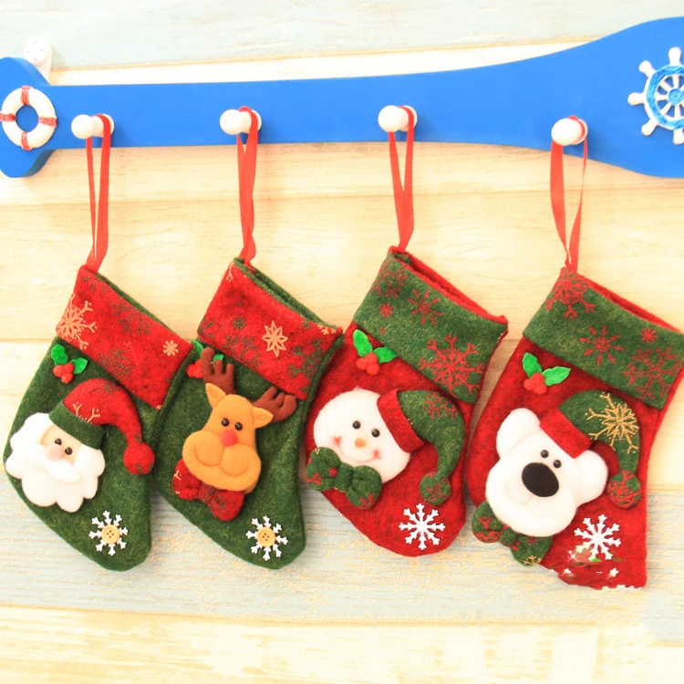 2018 Creative Christmas Stockings Santa Claus Snowman Reindeer Gift Tree Hang Ornament Decoration Festive Supplies |