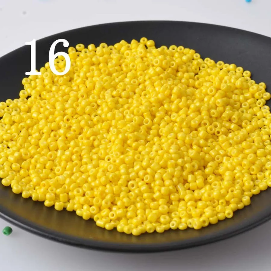 Yellow CS2M9 16 г 1000 шт 2 мм одноцветные непрозрачные круглые свободные бусины Cezch стеклянные бусины ручной работы для изготовления ювелирных изделий DIY Бисер для одежды CS2M - Цвет: Yellow CS2M9