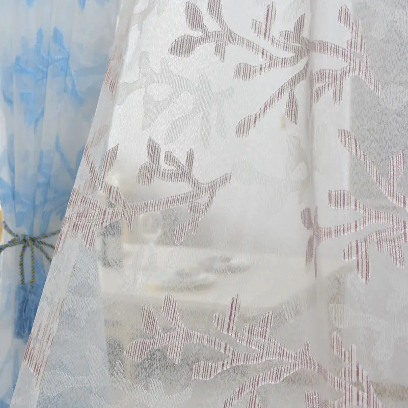 NAPEARL 1 шт. Тюль Шторы Дерево лист дизайн красочные прозрачные отвесные ткани для