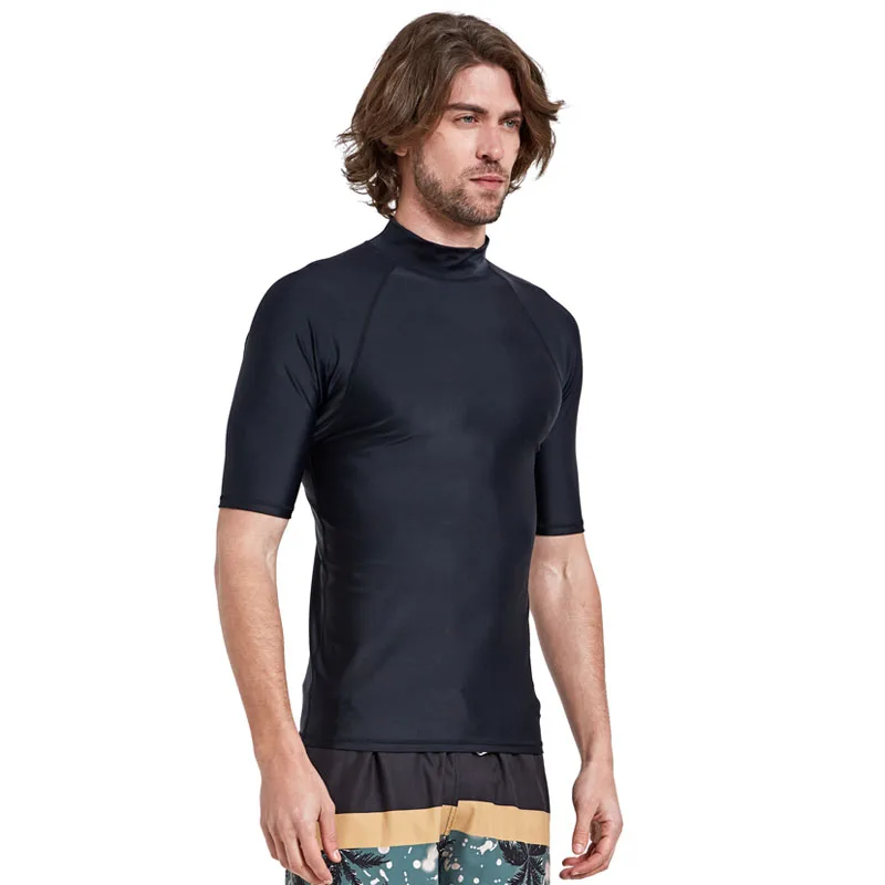 Рубашка Rashguard мужская с защитой от УФ-лучей и короткими рукавами топ для плавания