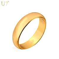 u7 simple style wedding bands rings goldsilverblack color 5mm wide couple lovers ring for menwomen anniversary gift r371