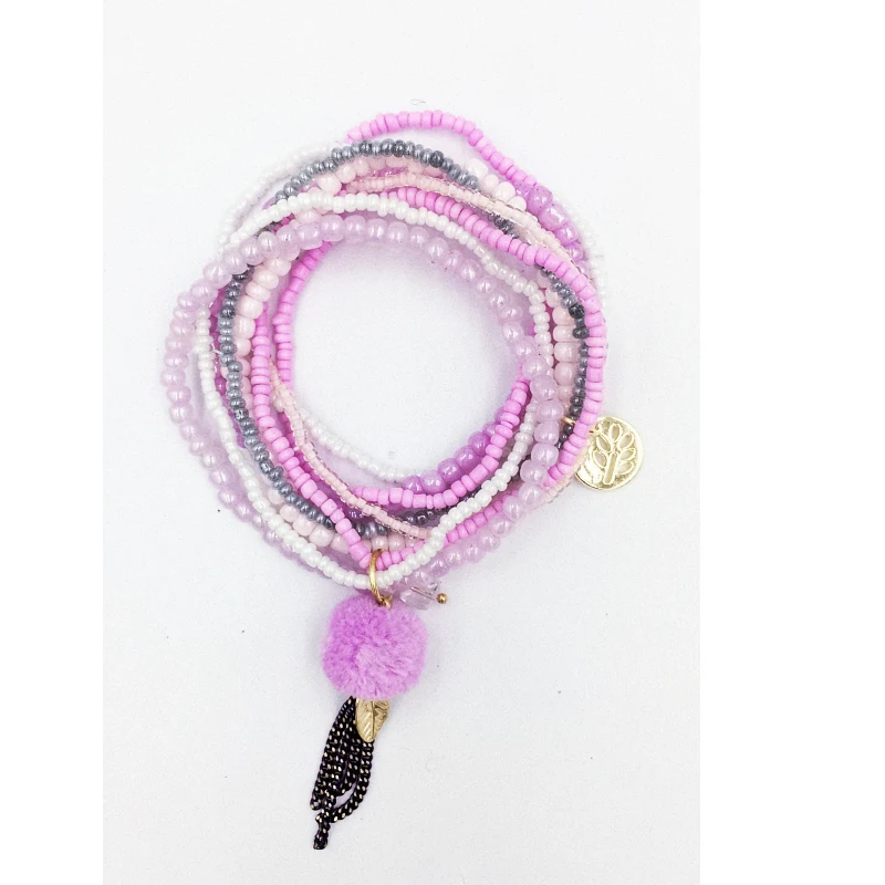 Новый уникальный подвесной браслет ручной работы с морским помпоном эластичный