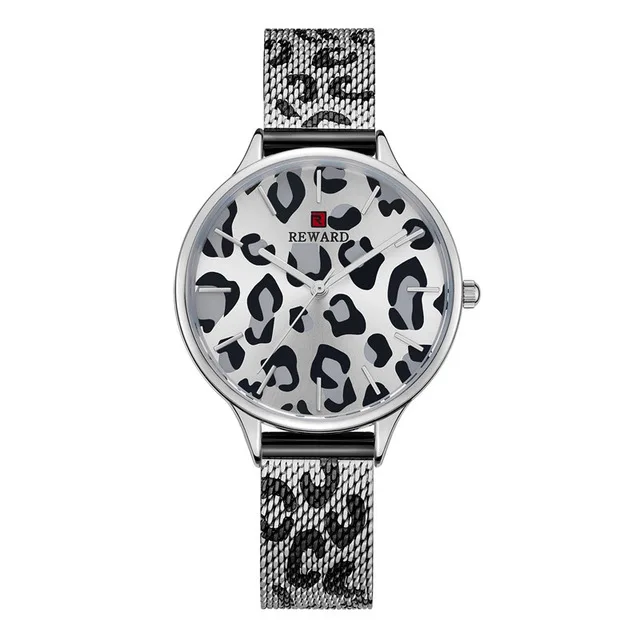 Relogio Feminino REWARD Women Bracelet Watch Ultra Thin Stainless Steel Mesh Ladies Wrist Watch Waterproof Woman Female Clock - Цвет: White