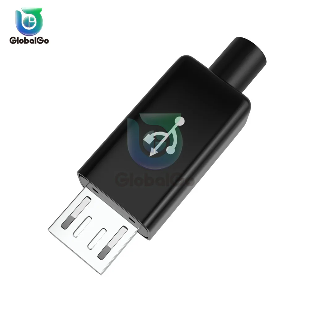 5 шт./лот Мини Micro Usb разъем штекер гнездо черный DIY Micro USB сварочный Тип штекер разъем зарядное устройство адаптер