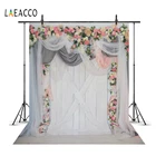 Свадебные фоны с цветами венок занавес серая деревянная доска настенный сценический фон для детского портрета для фотостудии