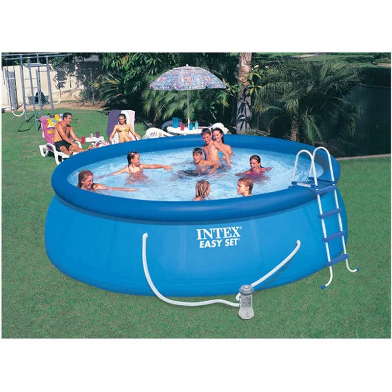 INTEX 28166, 15 футов, 457*107 см, над заземлением, бассейн piscina, легкий набор, бассейн, летний игровой бассейн, семейный бассейн, лестница, фильтр, насос, набор