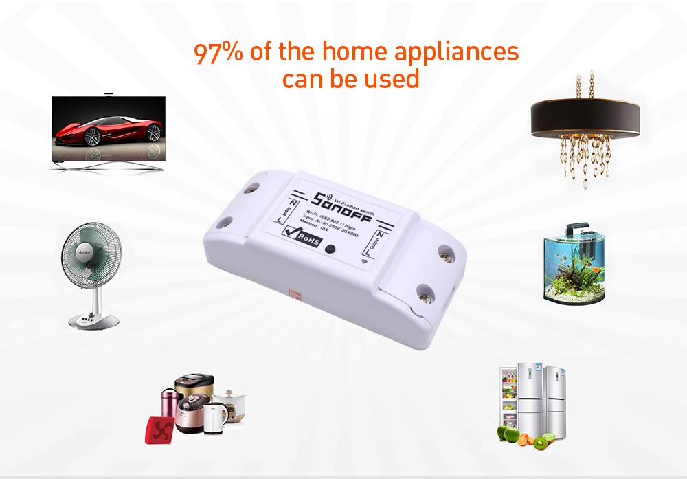 20 шт. SONOFF основной Wifi переключатель DIY 10A беспроводной дистанционный выключатель