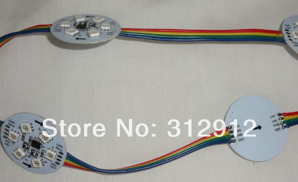 

20 шт. DC24V WS2821A DMX512 управляемый пиксельный модуль; не водонепроницаемый; 6 шт. 5050 SMD RGB LED; 1,44 Вт
