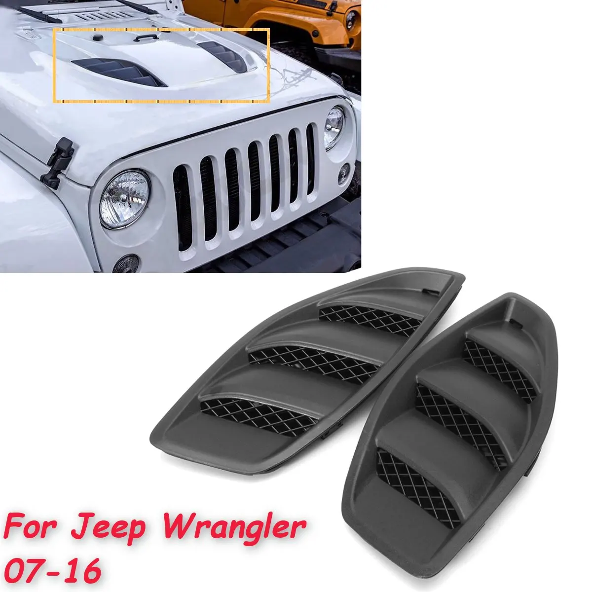 Для Jeep JK для Wrangler 2007- левый и правый передний капот силовые жалюзи впускные отверстия двигателя крышка 10th пара капот нагреватель часть