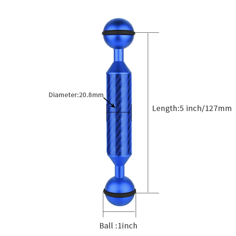 5 inch Blue Дайвинг фон для фотосъемки из углеродного волокна с шаровой головкой плавучесть плавучих Arm Камера подводный набор лотков Сверхлегкий 5/6/7/8/9/10/11/12 дюймов - Цвет: 5 inch Blue