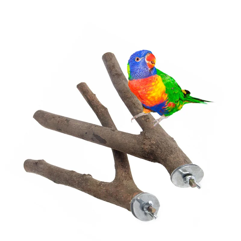 1 шт. подставка для вилки Parrot Raw Wood игрушка хомяк ветка перчи клетка домашних