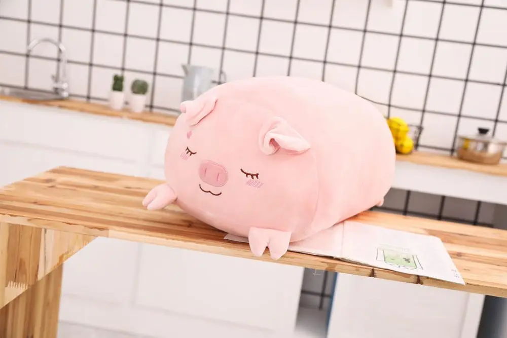 pink Новые Мягкие Пуховые хлопковые мягкие и плюшевые животные Свинья Кукла Кошка Кролик свинья плюшевые игрушки для девочек плюшевые подушки креативная распродажа - Цвет: pink