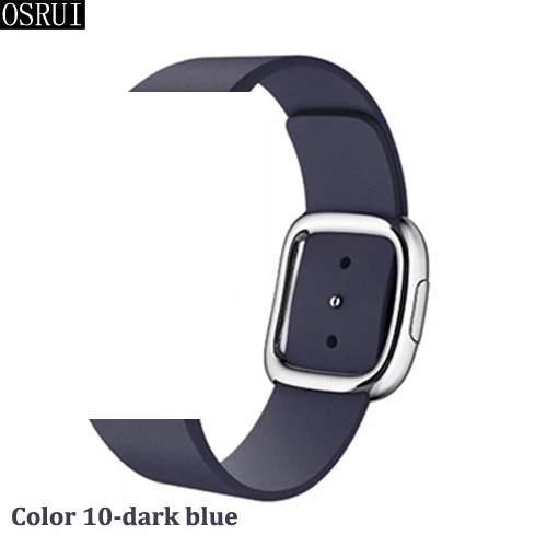 10-dark blue 42 мм 38 мм Современная Пряжка для apple watch ремешок correa 44 мм 40 мм iwatch ремешок 4 3 2 1 кожаный браслет аксессуары для apple watch - Цвет ремешка: 10-dark blue