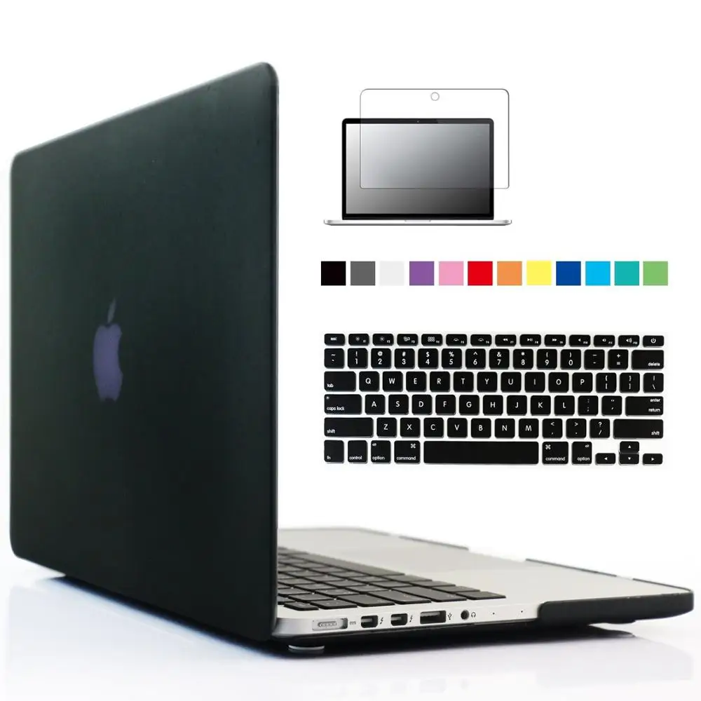 Matte Black RYGOU прорезиненный матовый кристально чистый жесткий чехол для Macbook Pro 15 с CD-ROM A1286 или Mac Book Pro retina 15,4 дюймов A1398 чехол - Цвет: Matte Black