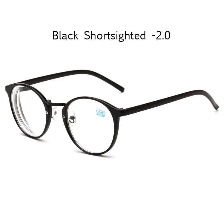 black myopia 2.0 Zilead женские цветочные Fnished очки для близорукости металлические круглые близорукие очки для женщин короткие очки с градусом-1.0to-4,0 - Цвет оправы: black myopia 2.0