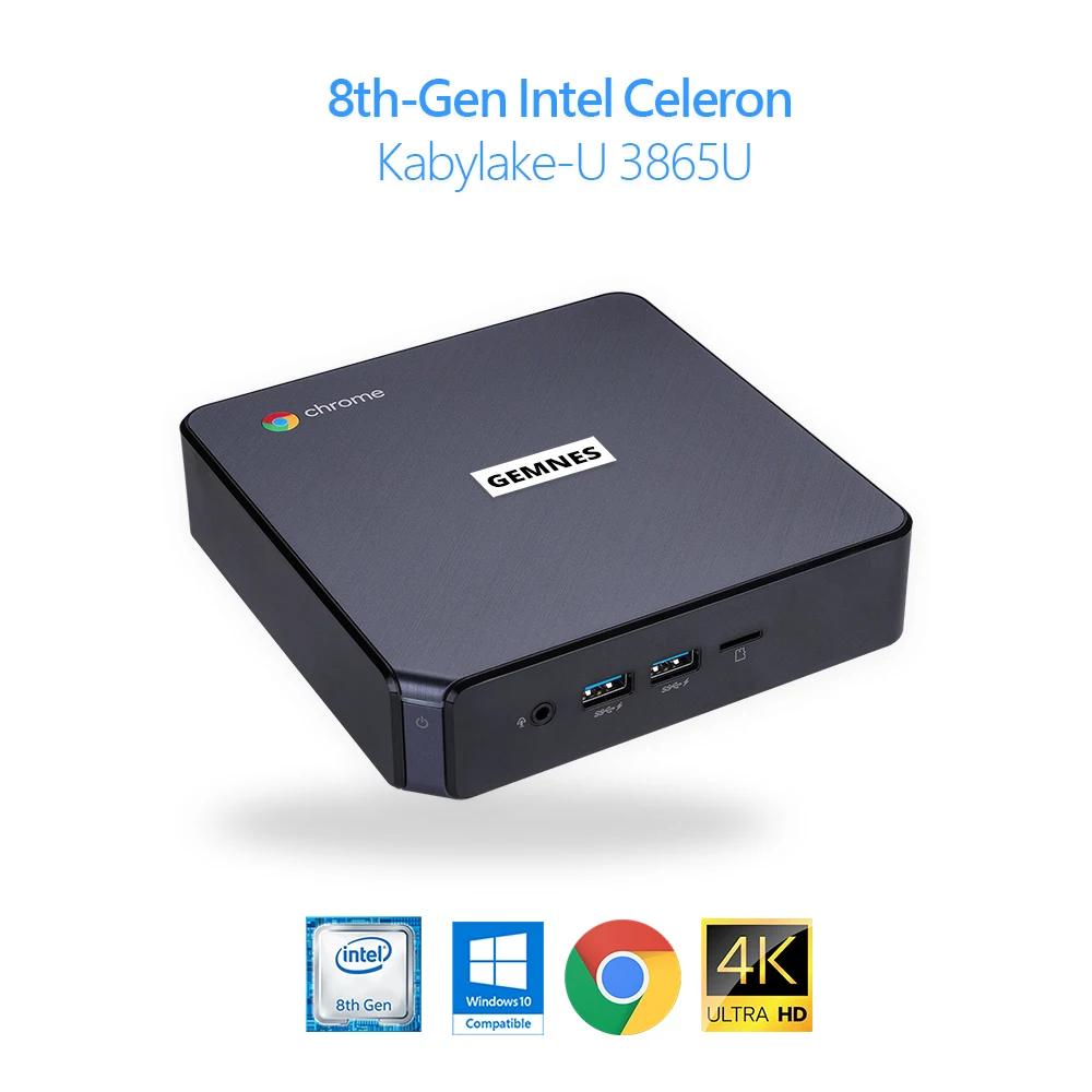 New Original Chromebox Mini PC Windows 10 Compatible 8th-Gen Intel KBL-U Processor 3865U Dual 4k USB Type-C PD 4G-DDR4 32G-mSATA