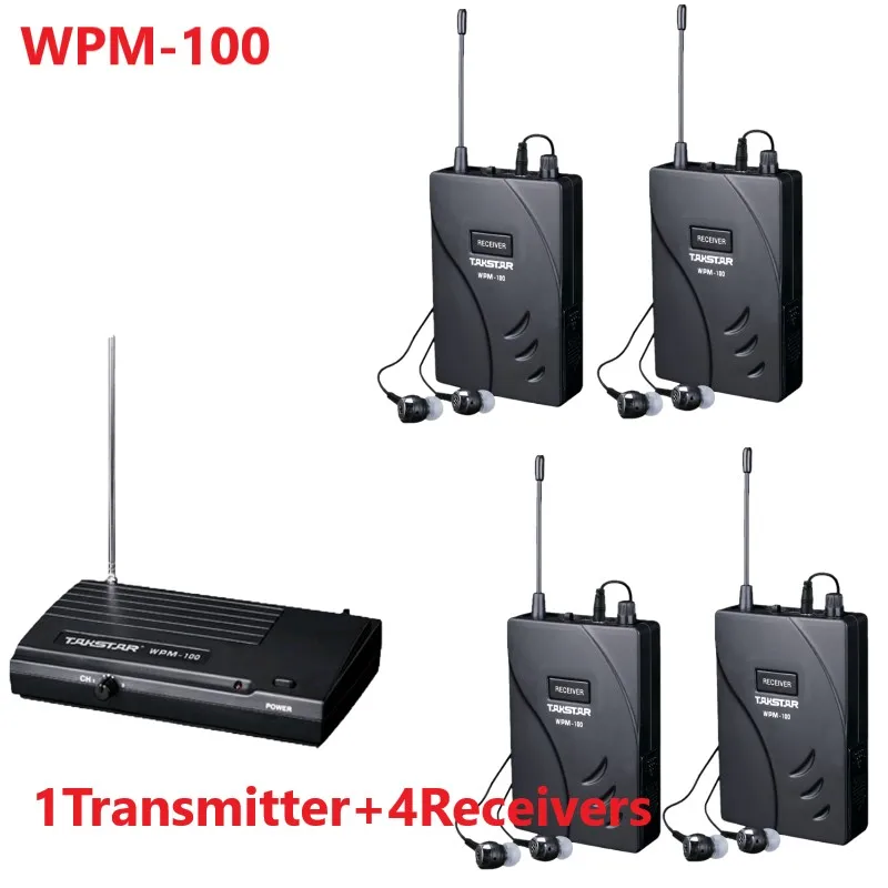 Обновленная беспроводная акустическая система Takstar 1 передатчик + 4 приемника wpm100