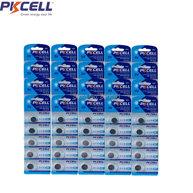 

100Pcs 20Cards PKCELL CR1216 Button Batteries CR 1216 5034LC DL1216 BR1216 3V Cell Coin Lithium Battery For Watch
