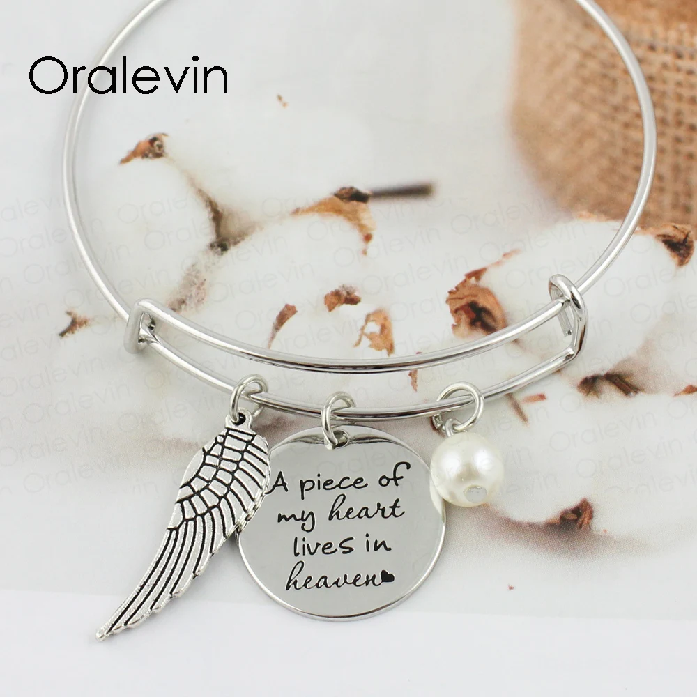 Памятный браслет с подвесками кулоном в виде кулона надписью A PIECE OF MY HEART LIVES IN