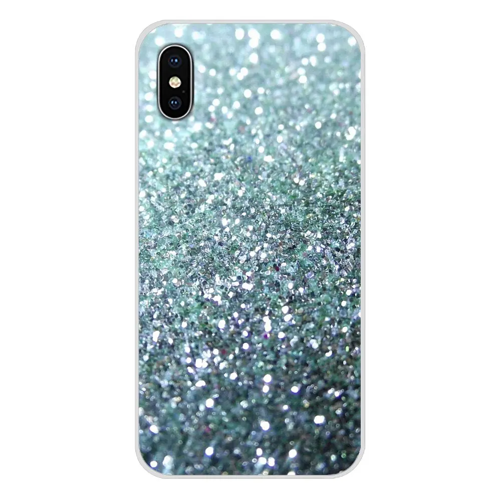 For Samsung Galaxy S4 S5 MINI S6 S7 edge S8 S9 S10 Plus Note 3 4 5 8 9 Green mint Blue Glitter print chevron Cell Phone Bag Case | Мобильные