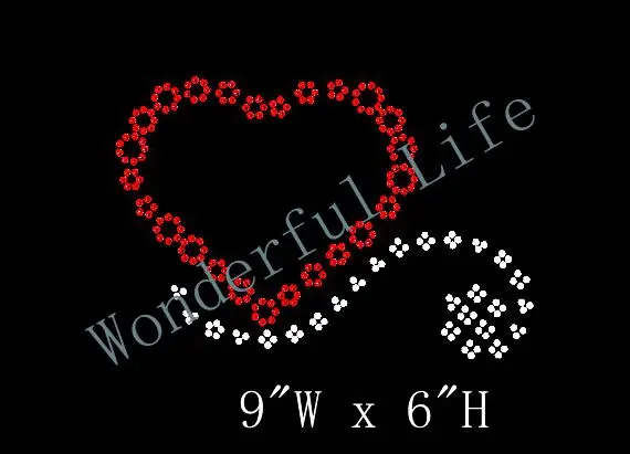 Бесплатная доставка стразы День Святого Валентина сердце с завитками утюгом