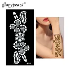 1 лист кружевной трафарет glaryyears для татуировок с хной, цветочный узор, Женский трафарет для татуировок, сексуальный водонепроницаемый продукт