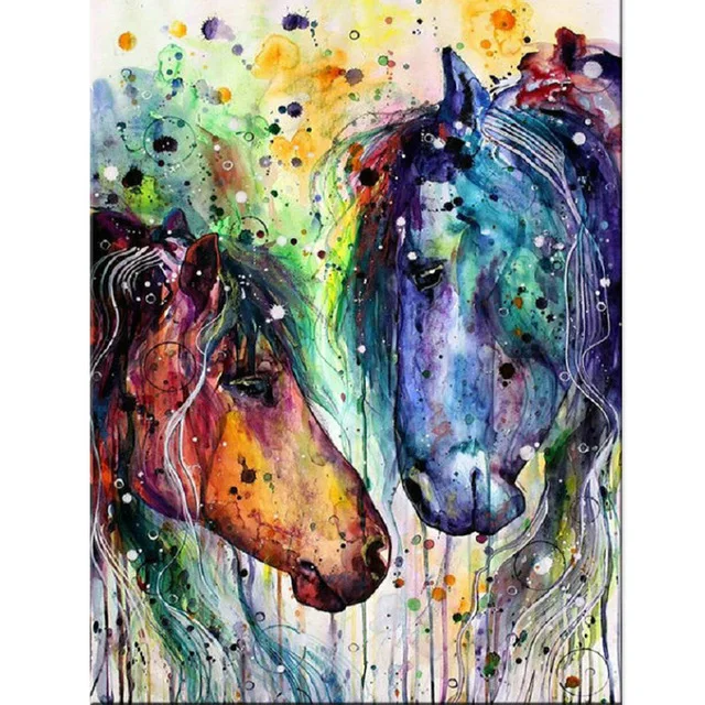 Полный Круглый бриллиант картина животное лошадь Paard вышивка ришелье хобби Diamant