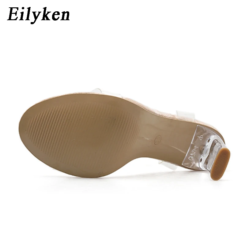 Eilyken/Новинка года; женские босоножки из ПВХ; прозрачная обувь на высоком каблуке с ремешком на щиколотке и пряжкой; обувь высокого качества; Размеры 35-42