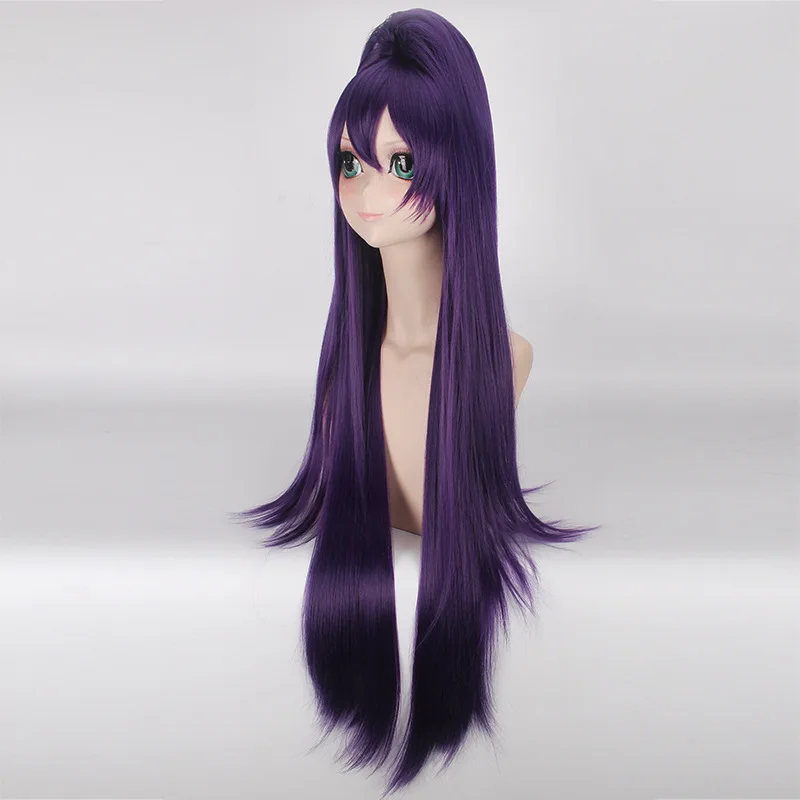 Парик для косплея с конским хвостом Yatogami Tohka длина 100 см темно-фиолетовый