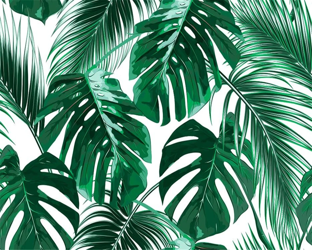 

Custom Wallpaper Photos Plant Leaves Tropical Rainforest Mural Home Decor Living Room Bedroom Background walls 3d wallpaper