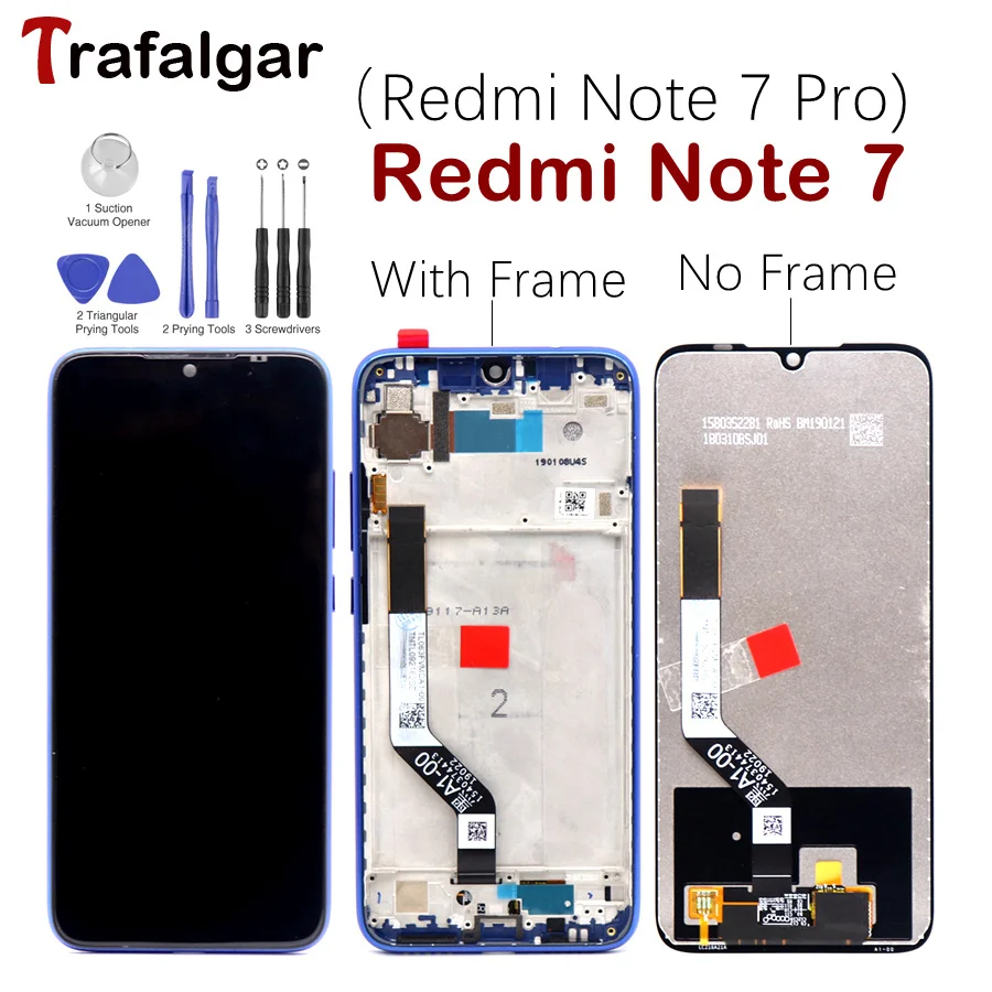 Для Xiaomi Redmi Note 7 ЖК-дисплей кодирующий преобразователь сенсорного экрана в сборе с рамкой для Redmi Note7 дисплей Note 7 Pro замена экрана