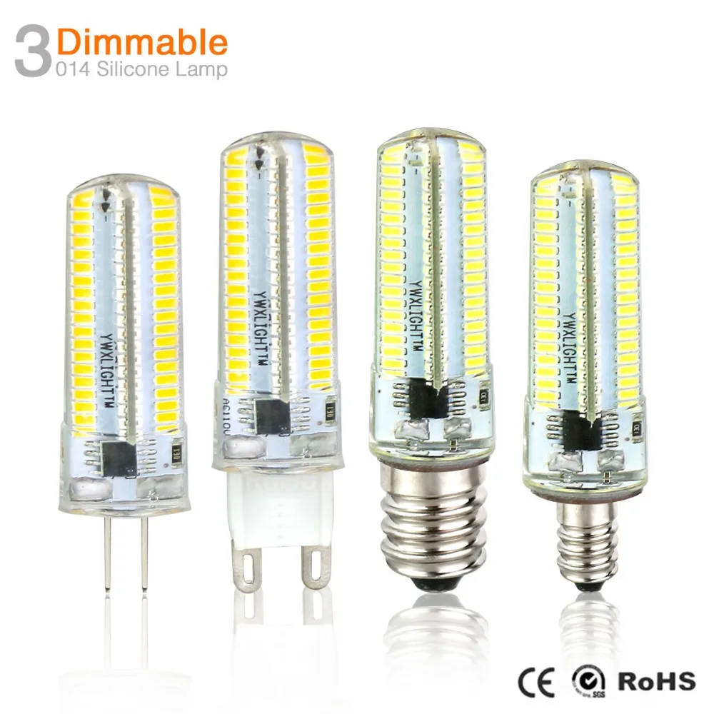 Диммируемый силиконовый G9 LED G4 E11 E12 E14 E17 светодиодные лампы 220 В 110 в 152 для