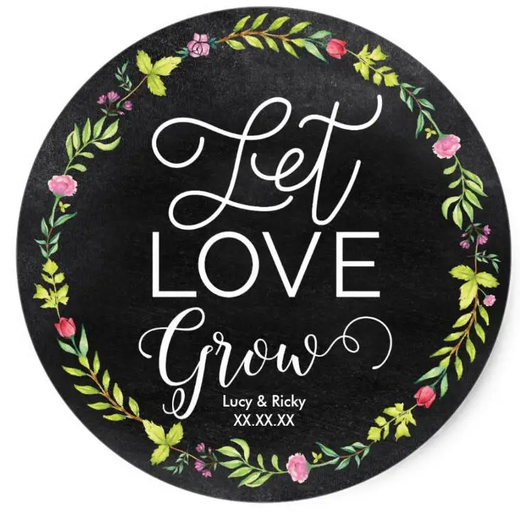 

Классическая круглая наклейка Let Love Grow 1,5 дюйма