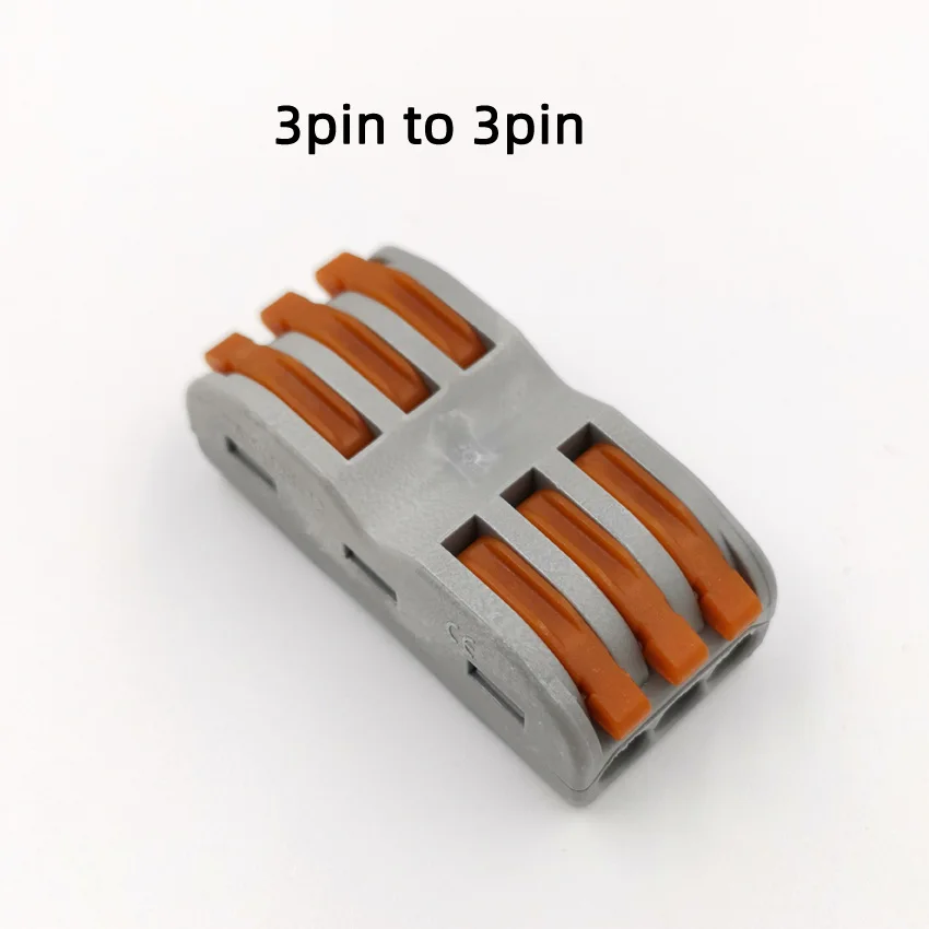 3pin to 3pin Без сварки Многофункциональный быстрый соединитель провода кабель Соединительный разъем блок пресс Универсальный компактный провод клеммы - Цвет: 3pin to 3pin