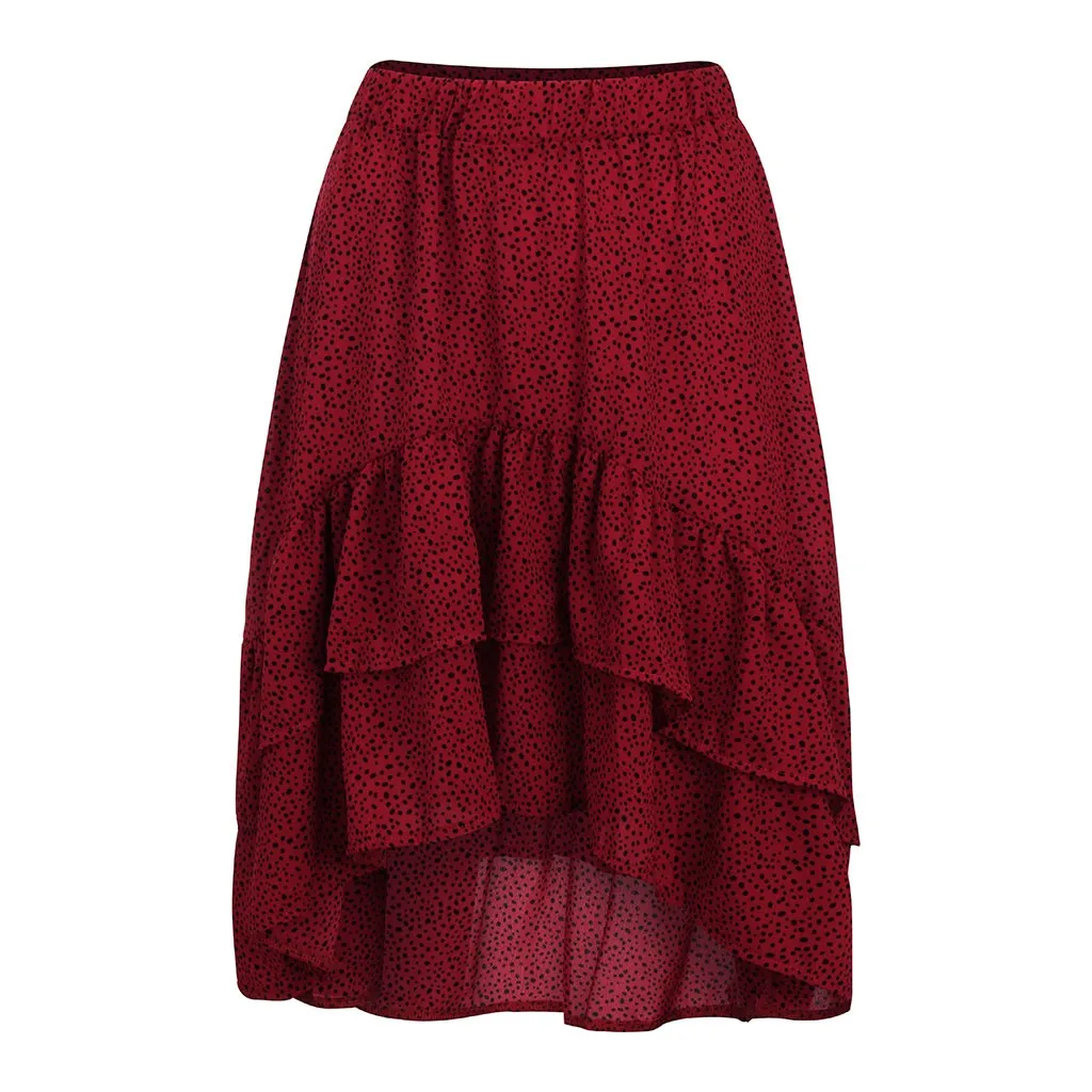 Женская юбка юбки faldas jupe femme shein saia Женская Высокая мода повседневная гофрированная волнистая юбка миди#50
