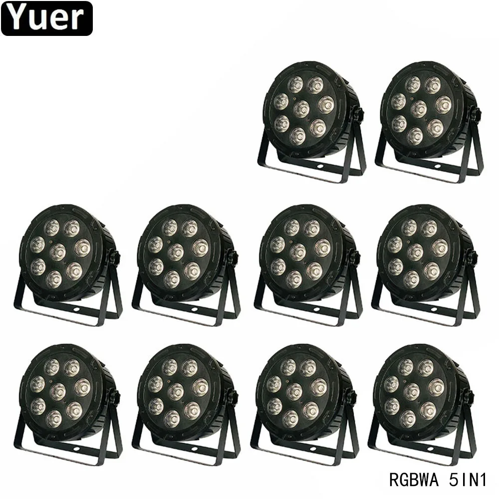 10 шт./лот диско оборудование DJ 8х10вт RGBWA 5в1 LED Par свет DMX512 бар клуб звук вечерние